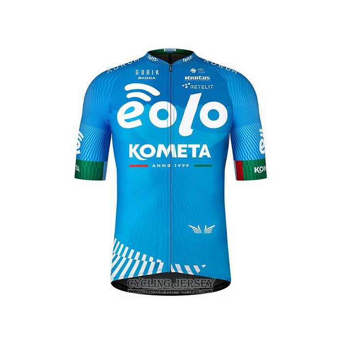2021 Cycling Jersey Eolo Kometa Blue Short Sleeve And Bib Short